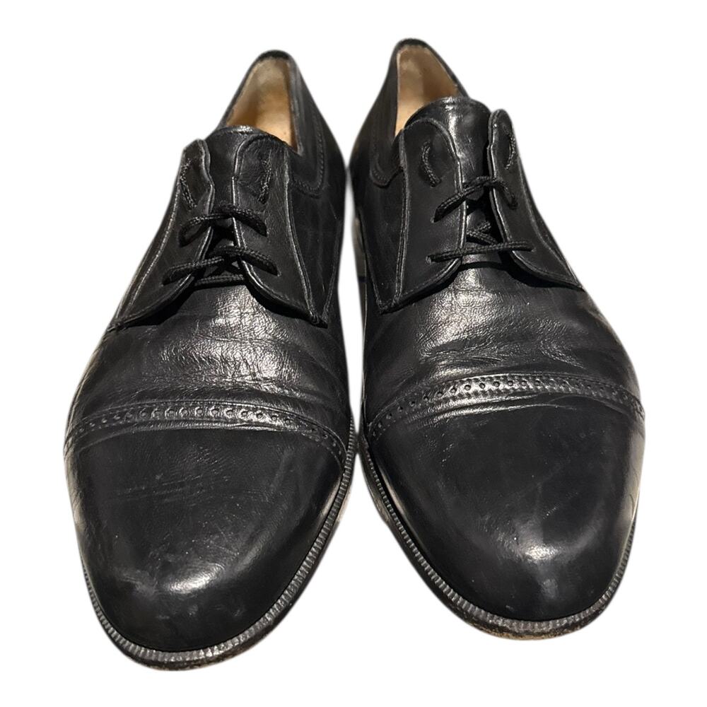 Bally Men’s Trino Black Leather Cap Toe Oxford Dress Shoe Italy Size 9 EEE - Picture 4 of 9